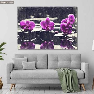 Canvas print  Orchids on water impasto