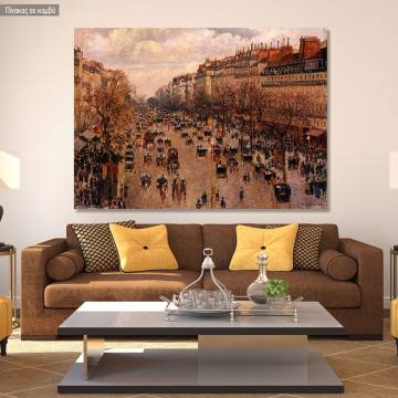 Canvas print Boulevard Montmartre - Afternoon sunlight, Pissarro C.