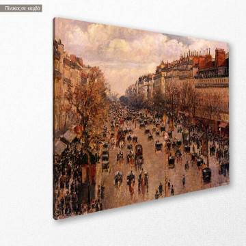 Πίνακας ζωγραφικής Boulevard Montmartre - Afternoon sunlight, Pissarro C, αντίγραφο σε καμβά 2