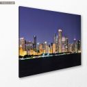 Canvas print Chicago night panorama, side