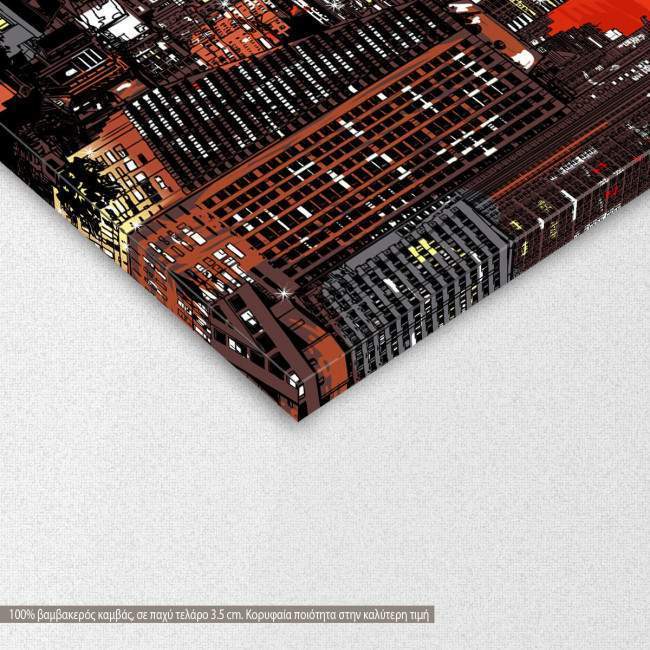 Πίνακας σε καμβά View of modern Bangkok, λεπτομέρεια