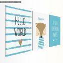 Kids canvas print Hello world II,  3 panels