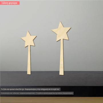 Wooden wand with star decorative figure