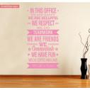 Wall stickers phrases In this office