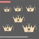 Wooden Crown  heart engraved name,  decorative figure