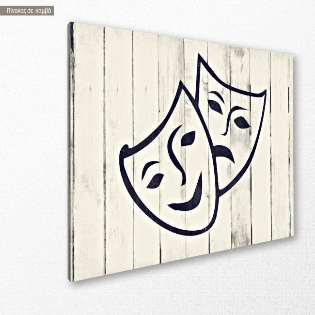 Πίνακας σε καμβά Masks impasto oil paint, κοντινό