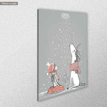 Kids canvas print Princess with unicorn 2