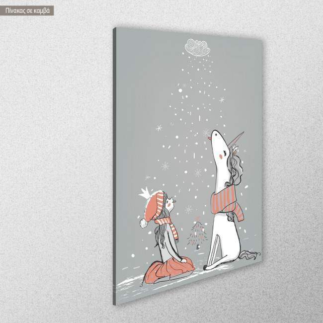 Kids canvas print Princess with unicorn, detail