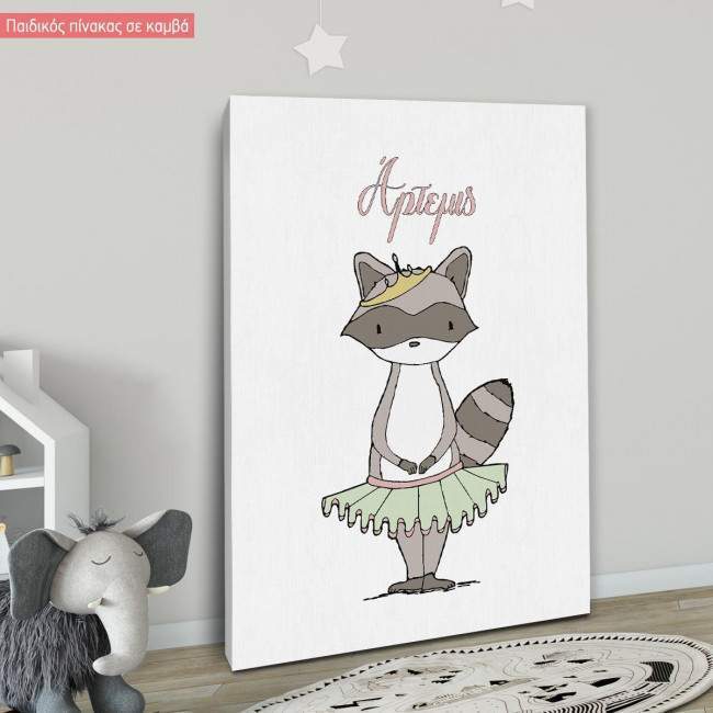 Canvas print Princess Ballerina Raccoon