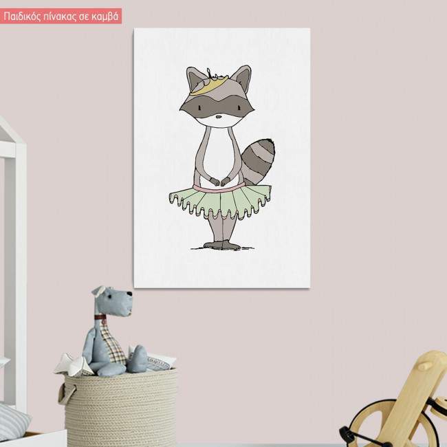 Canvas print Princess Ballerina Raccoon