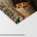 Canvas print Vintage compass telescope and map,  3 panels, detail