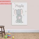 Kids canvas print Reach for the stars, little elephant and stars