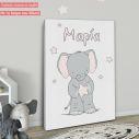 Kids canvas print Reach for the stars, little elephant and stars