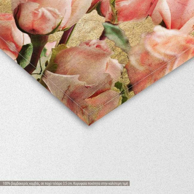 Πίνακας σε καμβά Τριαντάφυλλα, Roses vintage, λεπτομέρεια