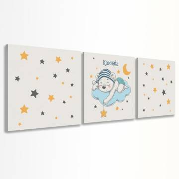 Canvas print Dreaming bear 3 panels 2