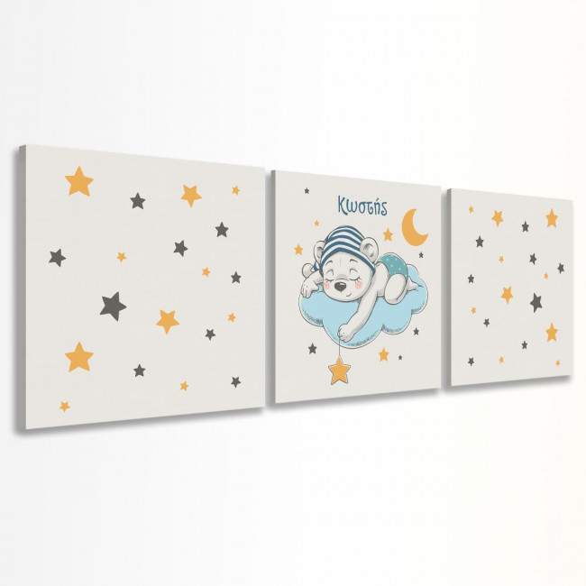 Canvas print Dreaming bear 3 panels