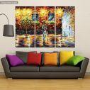 Canvas print Couple under the rain,  3 panels