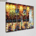 Canvas print Couple under the rain,  3 panels, side