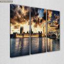 Canvas print Beautiful view of Westminster,  3 panels, side