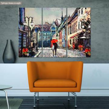Canvas print Hungary, street view of Budapest,  3 panels