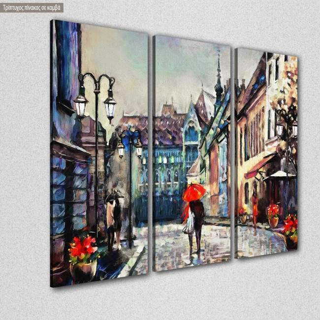 Canvas print Hungary, street view of Budapest,  3 panels, side