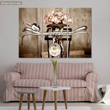 Canvas print Old bicycle,  3 panels
