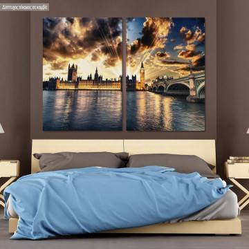 Canvas print Beautiful view of Westminster, two panels