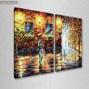 Canvas print Couple under the rain, two panels, side