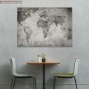 Canvas print World map vintage grayscale