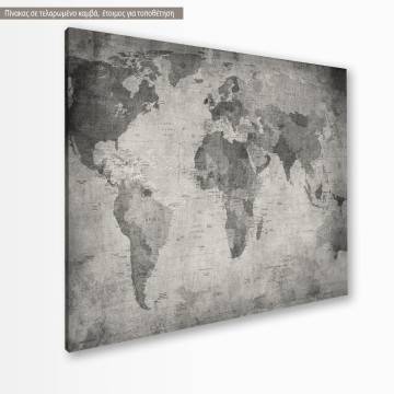 Canvas print World map vintage grayscale Framed canvas View 1 2