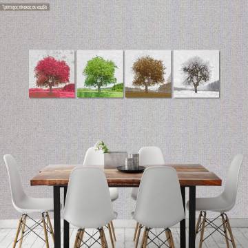 Canvas print Four seasons, four panels