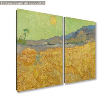 Canvas print Wheatfield with a reaper, Vincent van Gogh, two panels 2