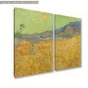 Canvas print Wheatfield with a reaper, Vincent van Gogh, two panels