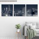 Canvas print City and bridge, 3 panels panoramic