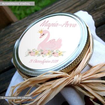 Sticker label Swan pink 2
