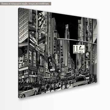 Canvas print New York vector grayscale 2