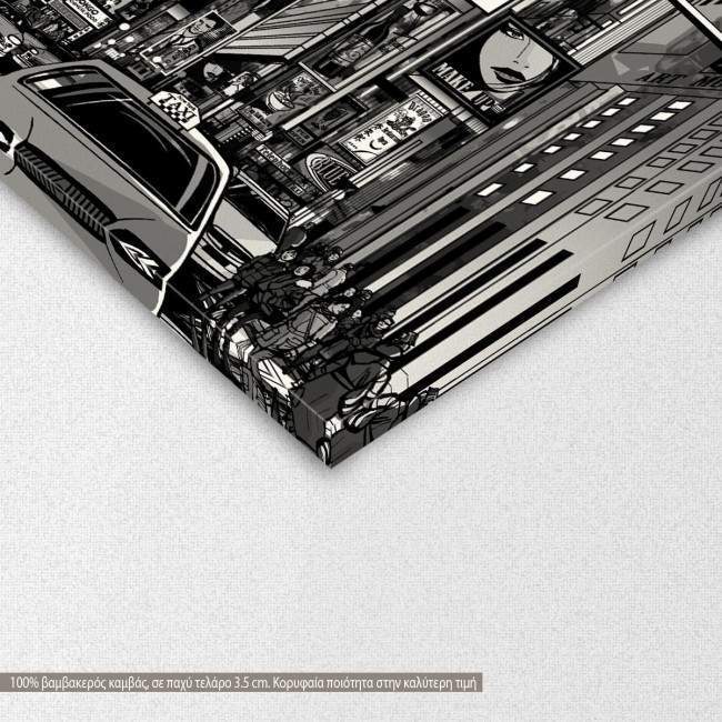 Canvas print New York vector grayscale, λεπτομέρεια