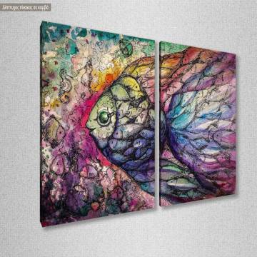 Canvas print Fish watercolors, two panels 2