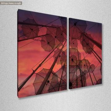 Canvas print Umbrella's of Thessaloniki, two panels 2