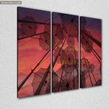Canvas print Umbrella's of Thessaloniki 3 panels 2