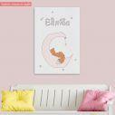Kids canvas print Little fox on the moon
