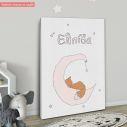 Kids canvas print Little fox on the moon