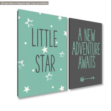 Kids canvas printLittle star a new adventure awaits diptych 2
