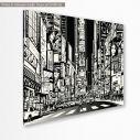 Canvas print New York night vector grayscale, κοντινό