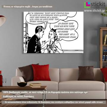 Canvas print How people fall in love, Comic art