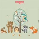 Kids wall stickers Forest animals with name