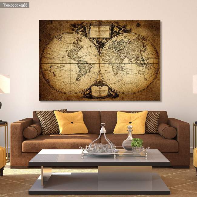 Πίνακας σε καμβά Χάρτης, Map of world 1752