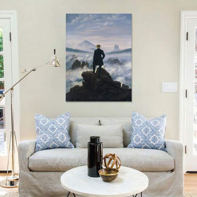 Canvas print The wanderer above the sea of fog, Friedrich Caspar David