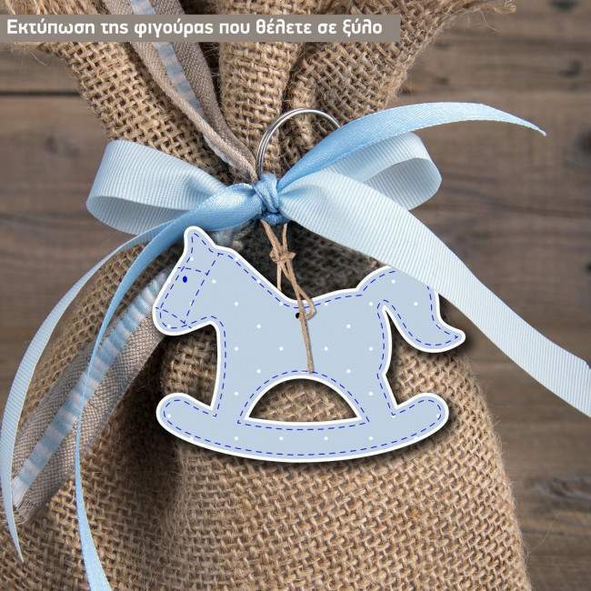 Wooden figure printed tour design rectangle