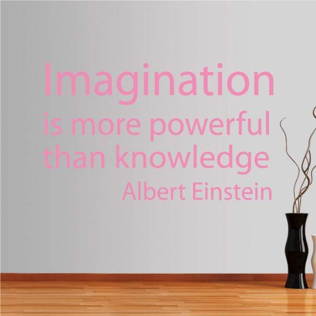 Wall stickers phrases. Imagination is more powerfull..., Einstein